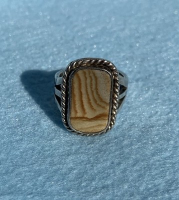 Sterling Silver Picture Rock Ring S-10 Stone Cut, Shaped & Setting Made by Varm