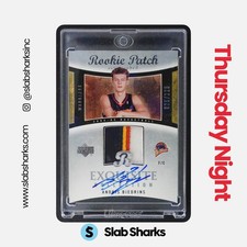 2004 UPPER DECK EXQUISITE COLLECTION #55 ANDRIS BIEDRINS PATCH AUTO ROOKIE /225