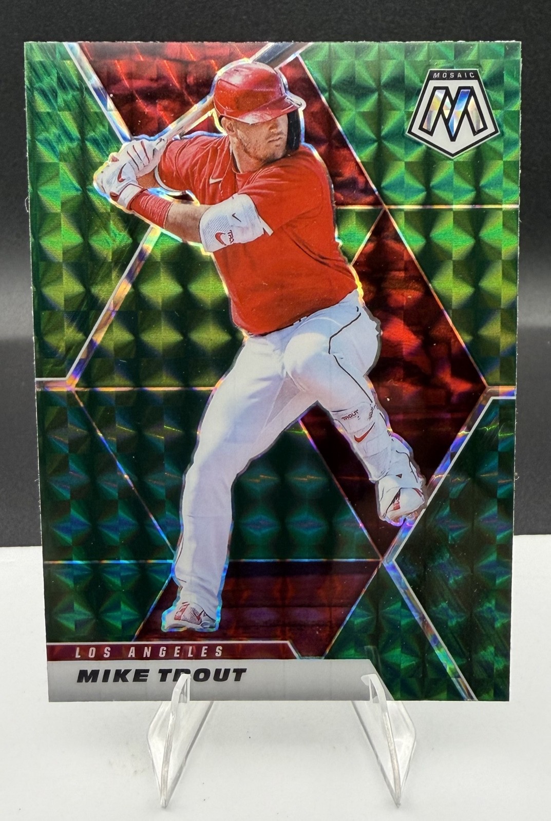 Mike Trout #103 Baseball Cards 2021 Panini Mosaic trading card — raw and PSA graded price guide