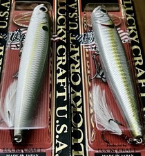2 Lucky Craft Gunfish 115 F Walking Topwater Lures GREEN SEXY/ZEBRA MS CHART SD