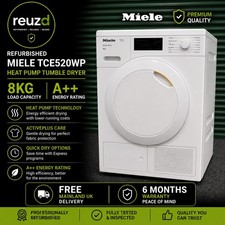 Refurbished Miele tce520wp Heat Pump Tumble Dryer, 8kg Load, A++ Energy Rating