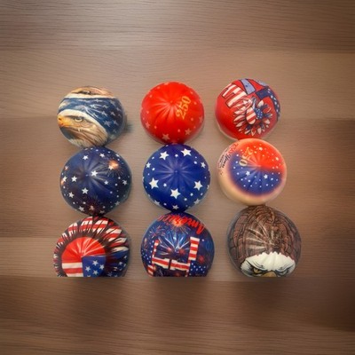 Multicolor Patriotic Design Foam Squeeze Balls 2in Assorted Designs 