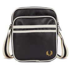 Fred Perry Shoulder Bag for Women, Classic Side Bag, 3L, Men's, Black only