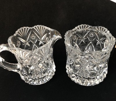 Crystal D'Arques Vincennes Creamer  & Sugar Heavy 24% Lead Crystal 3.5  X 3 
