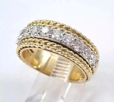 2CT Round Cut Lab Created Diamond Wedding Men's Band Ring 14k Yellow Gold Plated