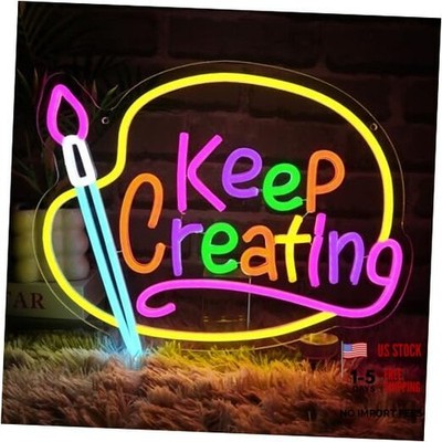 Neon Sign for Wall Decor Dimmable Paint Palette Led Sign for Keep Creating