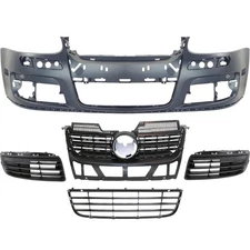 Bumper Cover Kit For 05-10 Volkswagen Jetta with Fog Light Cover Grille Front