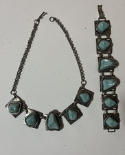 Vintage Pretty Chunky Choker Necklace Bracelet Set