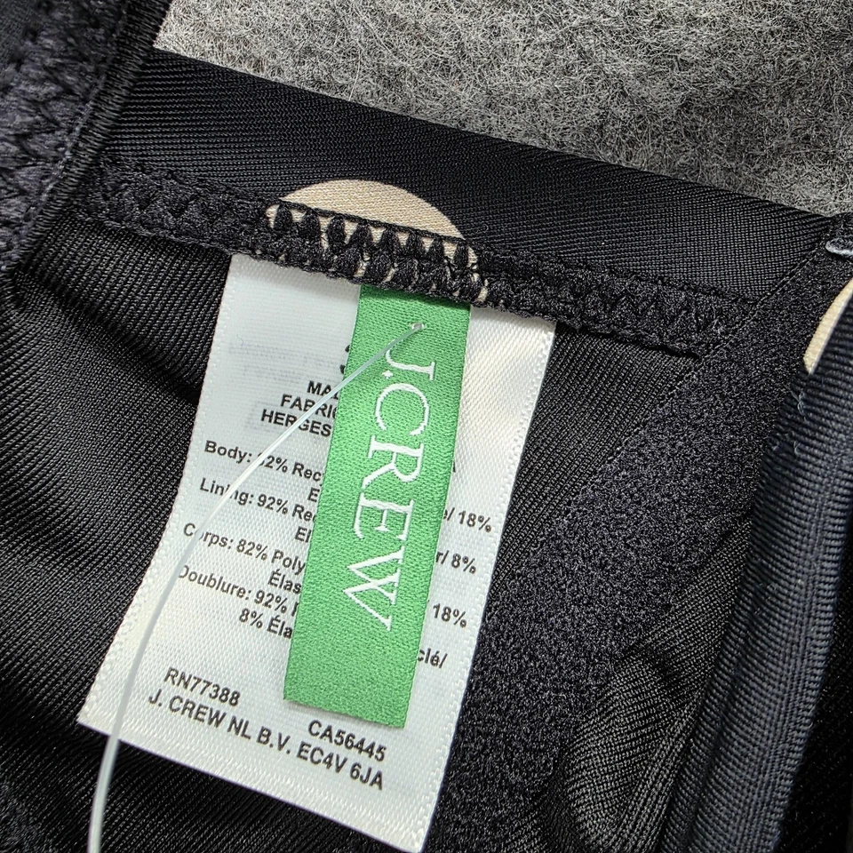 Top de bikini J Crew para mujer 36D negro blanco lunares con aros natación BX696 BDO nuevo Foto 4 de 4