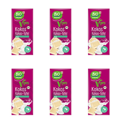 6 x 80g BIO PRIMO Kokos Kakao-Tafel Vegan