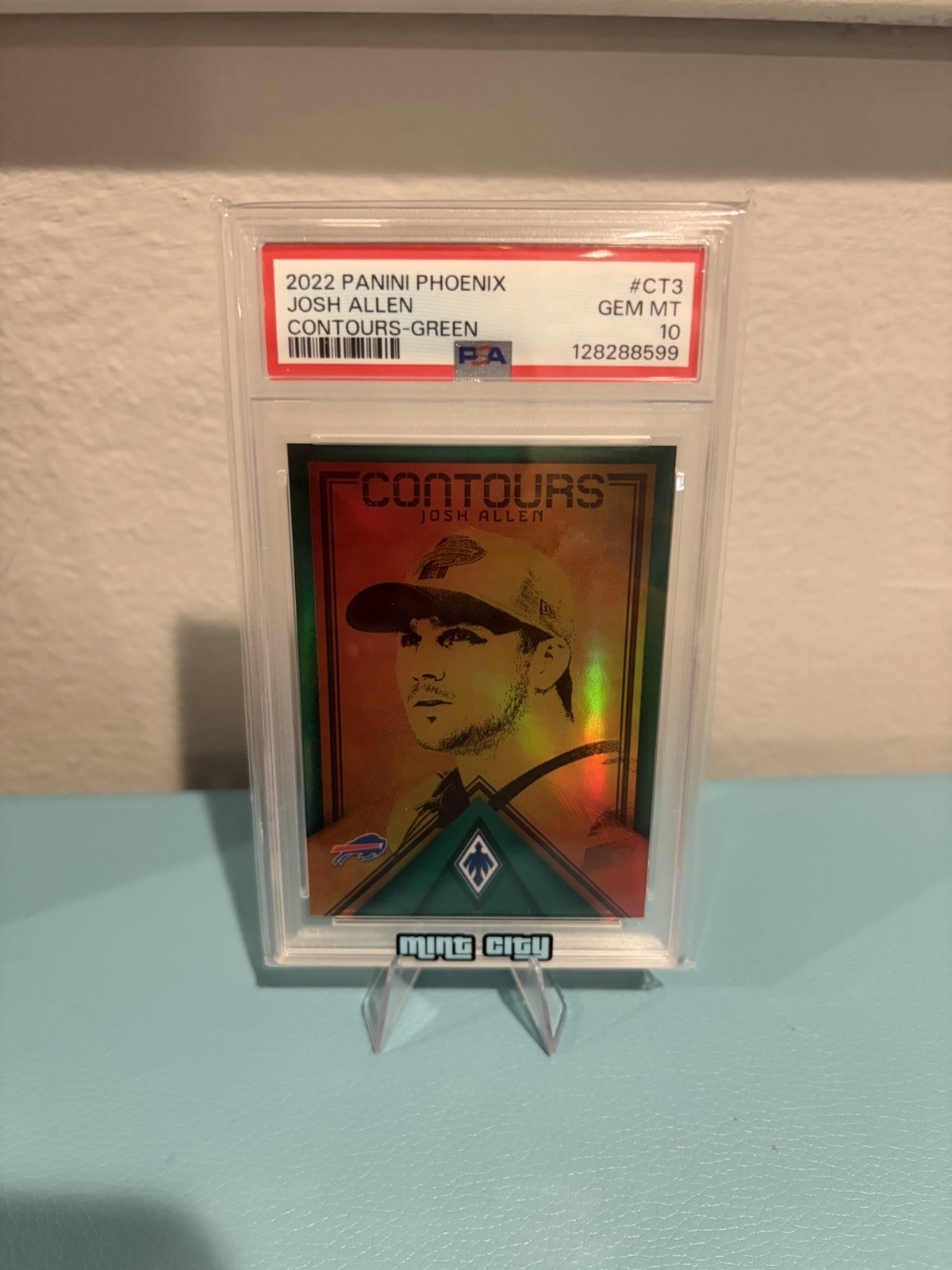 2022 Panini Phoenix - Contours Josh Allen #CT-3 Green /25 PSA 10
