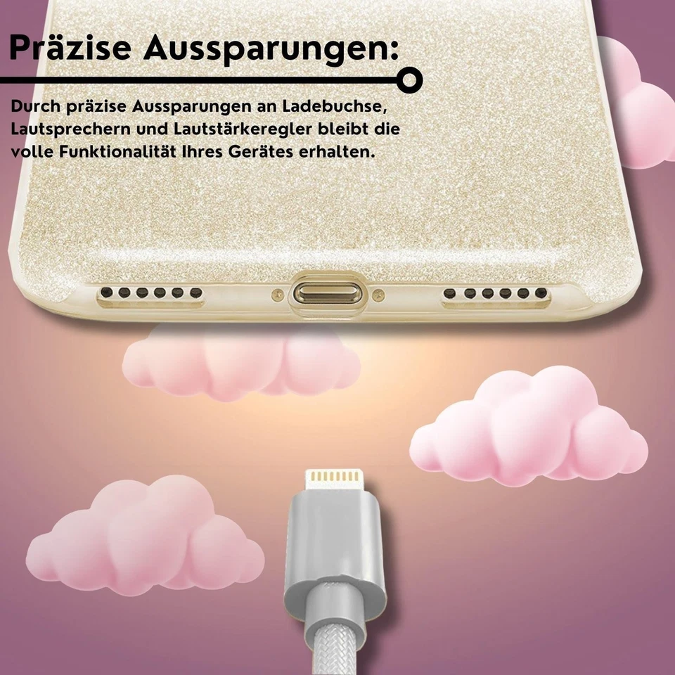 Coque Brillante Pour IPhone Samsung Téléphone Protection Or Rose Argent Mince - Photo 4/4