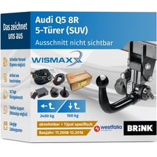 ANHÄNGERKUPPLUNG für Audi Q5 8R 8R 08-16 ver. abnehmbar BRINK +13pol E-Satz SPEZ