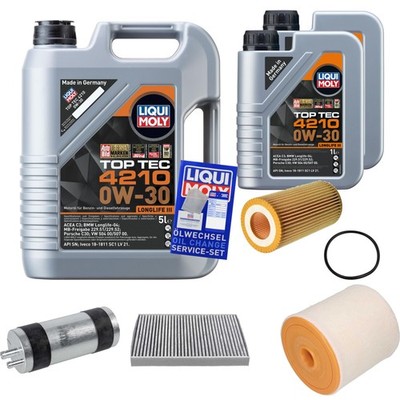 Inspektionspaket 7 L Liqui Moly Top Tec 4210 0W-30 für Audi A6 Avant 3.0 50 TDI