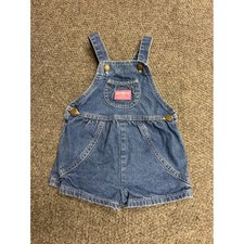Vintage OshKosh Bgosh Vestbak Denim Shortalls Medium Wash Blue Cotton Girls 4T