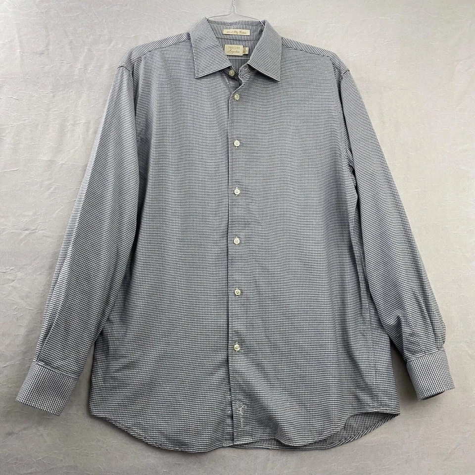 Camisa de Vestir Vintage Firma Parisina Hombres L Negra Blanca Geométrica Retro Años 80 Mod Foto 2 de 4