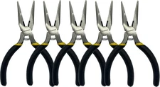 BOOSDEN 5" Mini Needle Nose Pliers, Micro Precision Pliers, 5 Pack Small Hand To