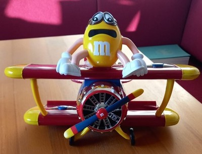 M&M's Spender Doppeldecker Flugzeug, Rot Gelb, 2 Figuren