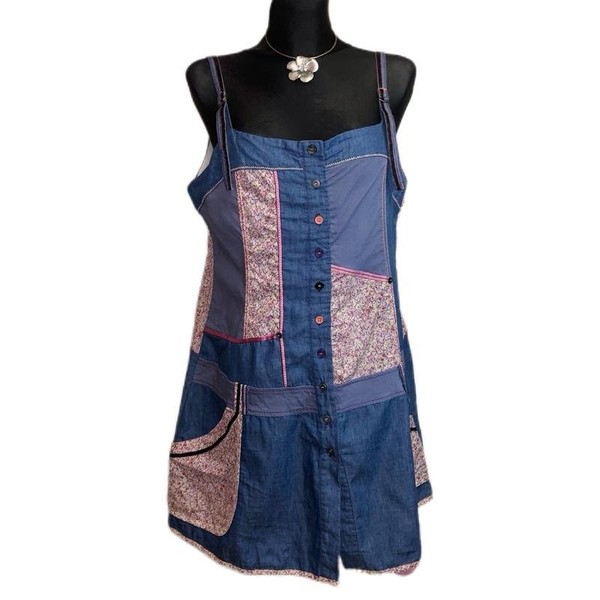 Women American Vintage Dress Blue Denim 42 / XL /