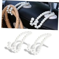Purse Hook for Car, Cute Pearl Bag Hanger for Seat Headrest Organized, Girly A