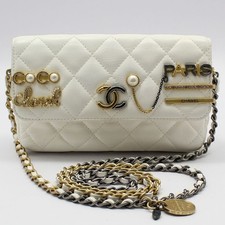 CHANEL AP2509 Pearl Strass Signature Flap Phone Holder Chain Crossbody 48751660