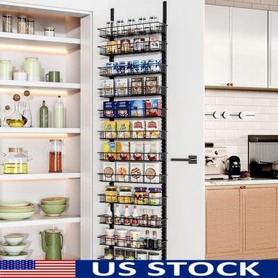 Over Door Pantry Organizer Adjustable Spice Rack Multi-Purpose Storage Solution