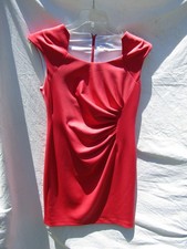 Calvin Klein Ruched Side Sheah Dress Orange Size 12 Lined