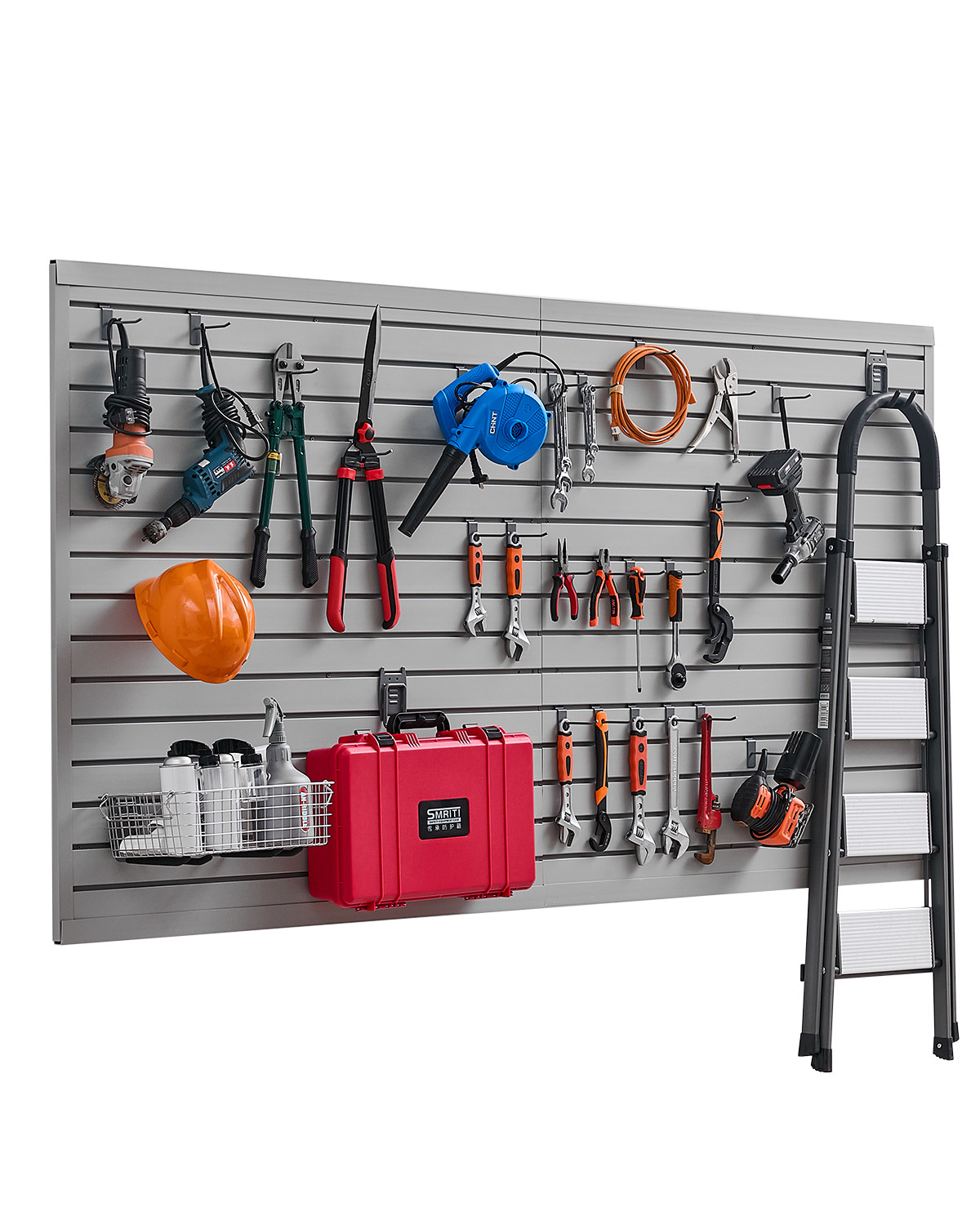 VEVOR 8 x 4 ft Slat Wall Paneling PVC Grey Garage Slatwall with Modular Design