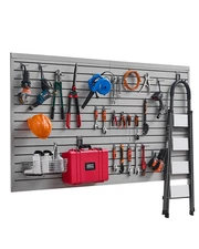 VEVOR 8 x 4 ft Slat Wall Paneling PVC Grey Garage Slatwall with Modular Design