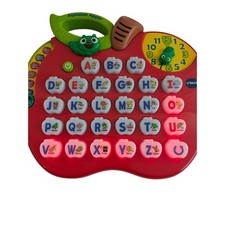 VTech Alphabet Apple Red Interactive Learning Toy Letters Phonics Clock 1390