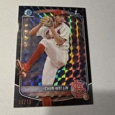 2025 Bowman - Chrome Prospects Chen-Wei Lin #BCP-141 Black Refractor 04/10  