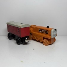 Thomas Friends Wooden Railway Terence Orange Rust Red Box Car Train Lot