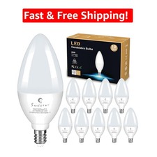 Energy-efficient 4000K Candelabra Bulbs - 5W E12 LED, 60W Equivalent, Pack of 10
