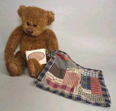 HTF The Ganz Cottage Quilter Plush Brown Bear CC11283 Quilt Lovey Rare