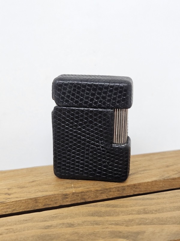 St. Dupont Lighter Diamond Head 1L Silver With Leather Cover
