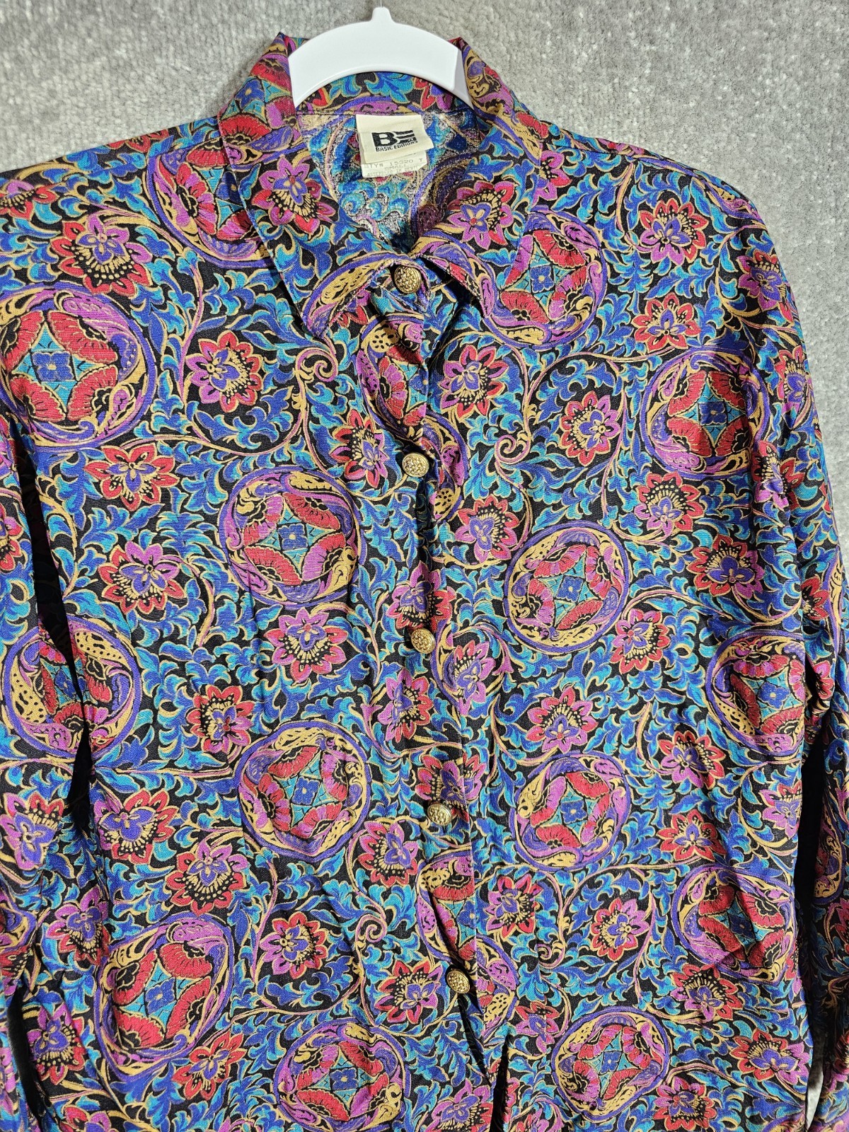 Vintage Basic Editions Long Sleeve Button Up Top … - image 7