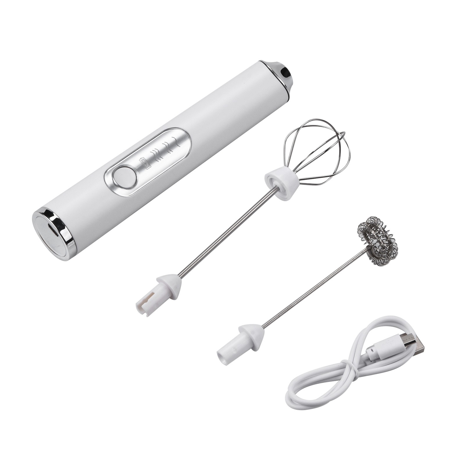 White Foamer Kitchen Tool Milk Frother Egg Beater Electric Stirrer Whisk Mixer u