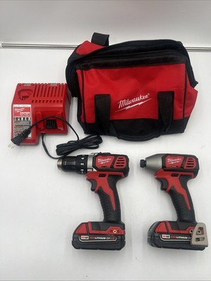 Milwaukee Cordless Compact Drill and Impact Driver Power Tool Set - 2691-22