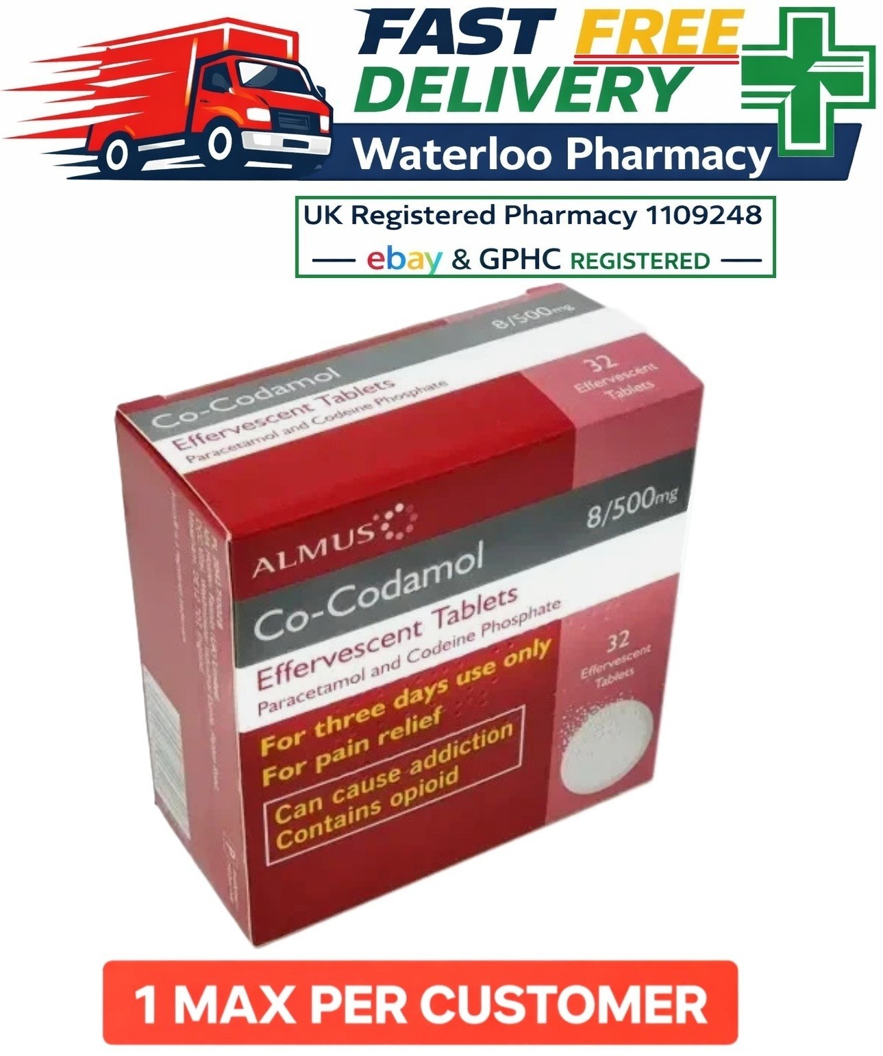 CO-CODAMOL Soluble tabs 8/500mg x32 - (PAIN) ***BRAND MAY VARY*** | eBay UK