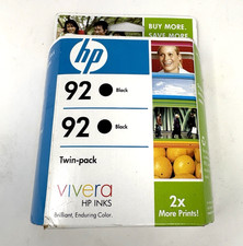 Genuine HP 92 Twin Pack Black Ink Cartridges New Sealed EXP. JUL 2009