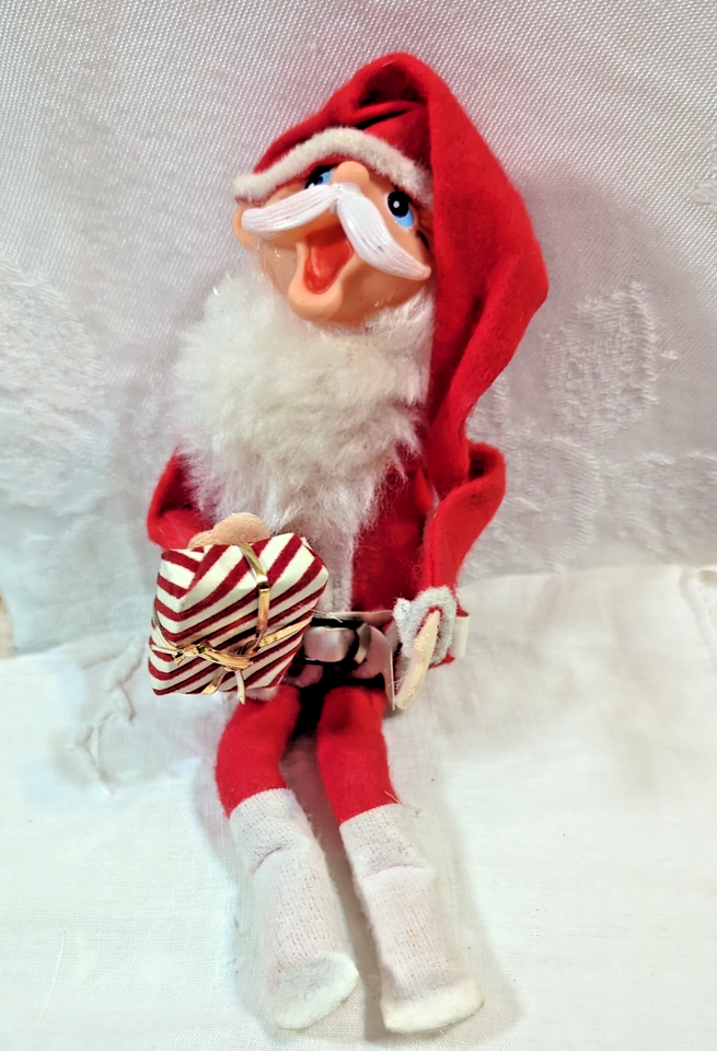 Vintage Santa Claus Elf Pixie Shelf Sitter Bendable Arms/Legs Japan | eBay