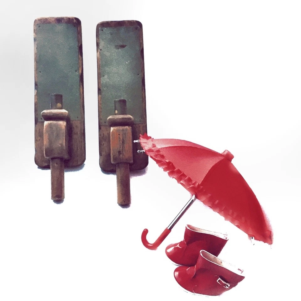 Apliques para velas Treenware vintage colección Salem madera colgante de pared vintage EE. UU. Foto 2 de 4