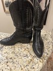 Dan Post Black Lizard Embossed Leather Western Cowboy Boots Pointed Toe Pull-On — photo 4
