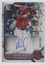 2022 Bowman Chrome Prospect Speckle Refractor /299 Adrian Placencia Auto 15r3