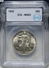 ICG MS 63 - 1945 P Liberty Walking Silver Half Dollar. Under-Graded? A1469.