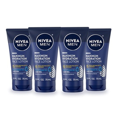NIVEA MEN Maximum Hydration Face Lotion with SPF 15 Sunscreen, 4 Pack