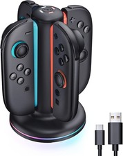 Image of Mumba For Nintendo Switch 2 JoyCon 4 in 1 Charger Station Magnetic Weighted Base