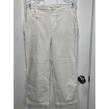 Maeve Anthropologie White Cropped Wide Leg Pants Trousers Size 4