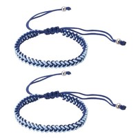 2Er-Set GlüCks-Armband Aus Geflochtener Schnur, Gebetsarmband, FüR Lucky, Blau