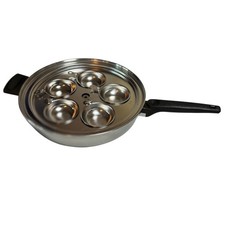 ECKO UltraEase Stainless Steel 5 cup Egg Poacher Pan USA Silver Alloy Titanium